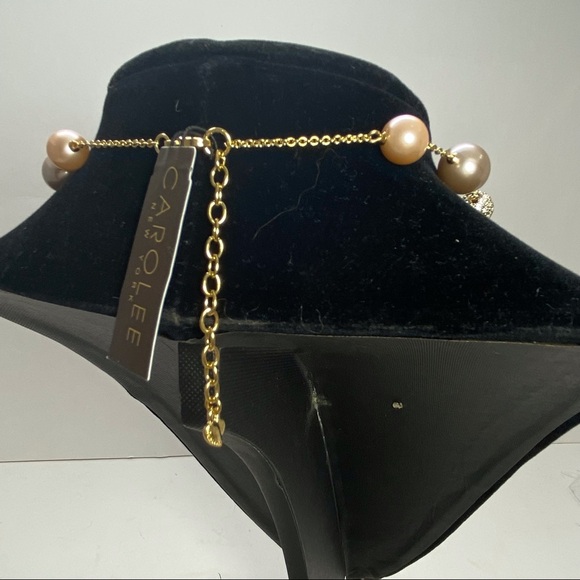 Carolee Pave Crystal & Pearl Choker Necklace - Picture 3 of 9